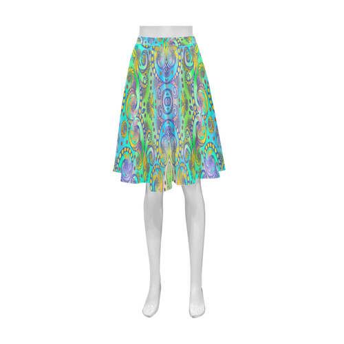 Oriental Flowers Spirals Ornaments Soft Colored Athena Women's Short Skirt (Model D15)