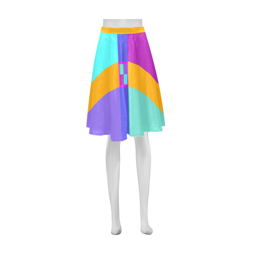 Colored Squares checkered Stripes Cross Athena Women's Short Skirt (Model D15)