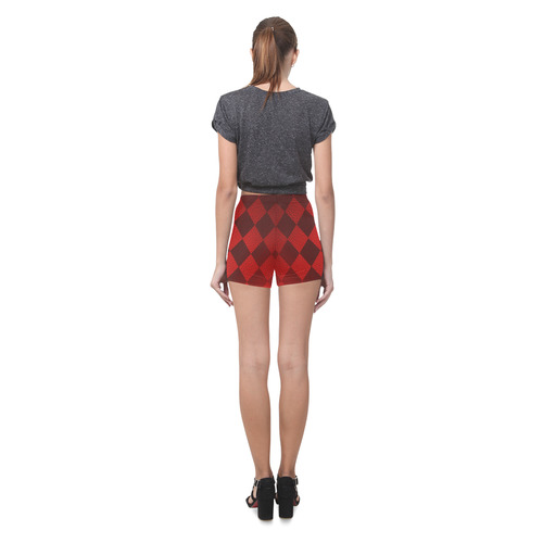 Christmas Red Square Briseis Skinny Shorts (Model L04)