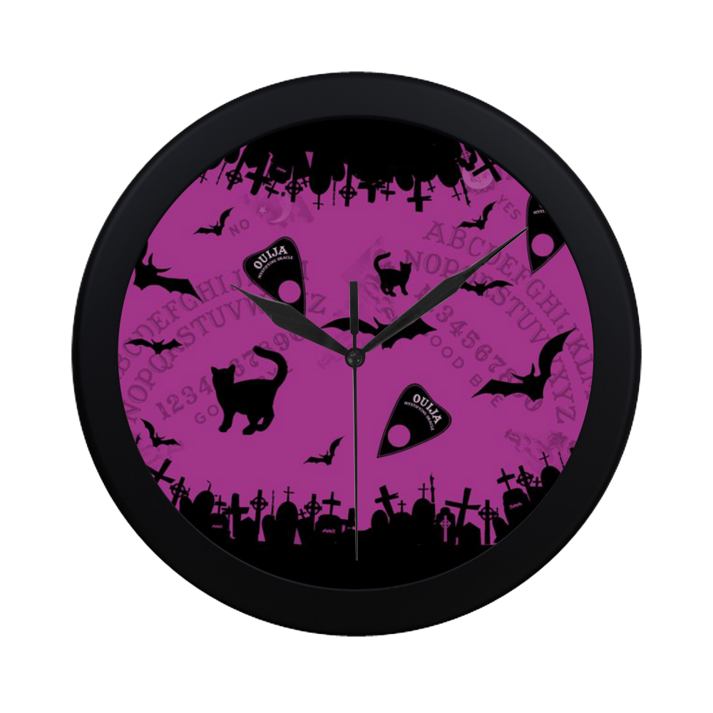 Pink Black Magic Circular Plastic Wall clock