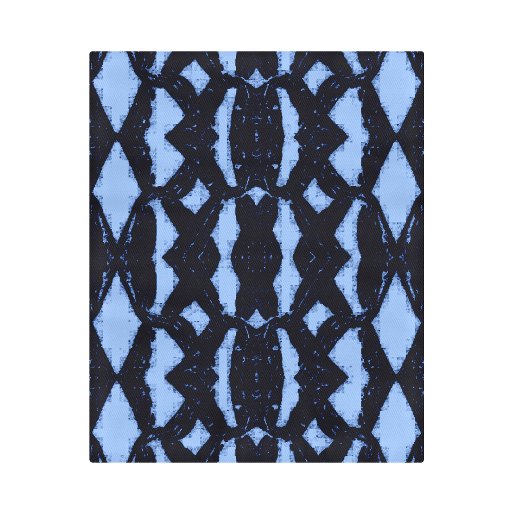 Blue Black  Oriental Pattern Duvet Cover 86"x70" ( All-over-print)