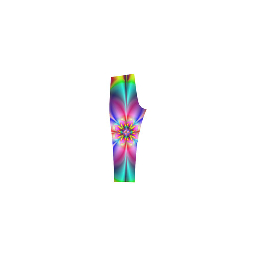 Fractal Art, Neon Daisy Capri Legging (Model L02)