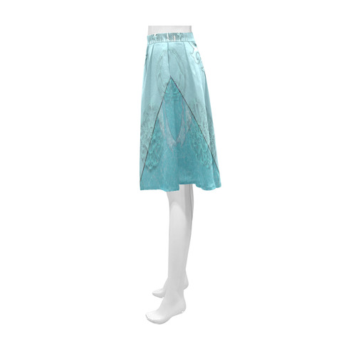 Soft blue decorative design Athena Women's Short Skirt (Model D15)