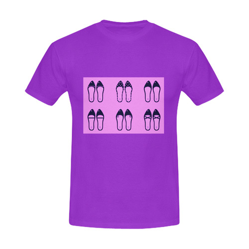 New! Original purple designers T-Shirt edition with hand-drawn "lady shoes". Stylish Mans  Men's Slim Fit T-shirt (Model T13)