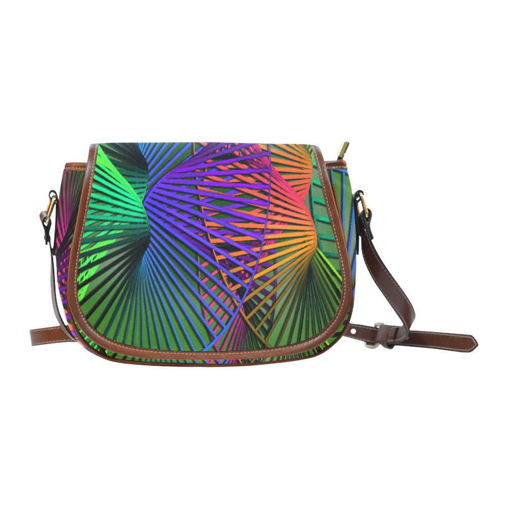 Abstract Multicolor Helix Saddle Bag/Large (Model 1649)