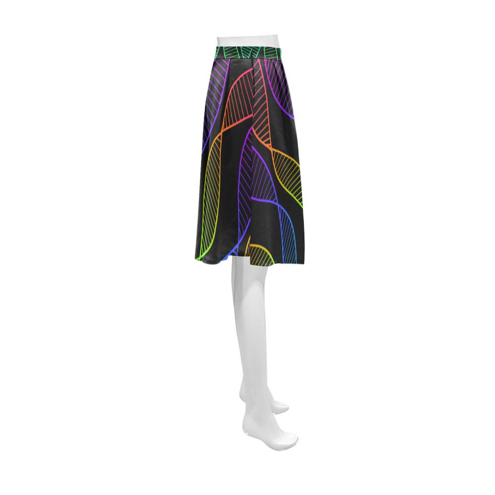 Curvy Rainbow Helix Black Athena Women's Short Skirt (Model D15)