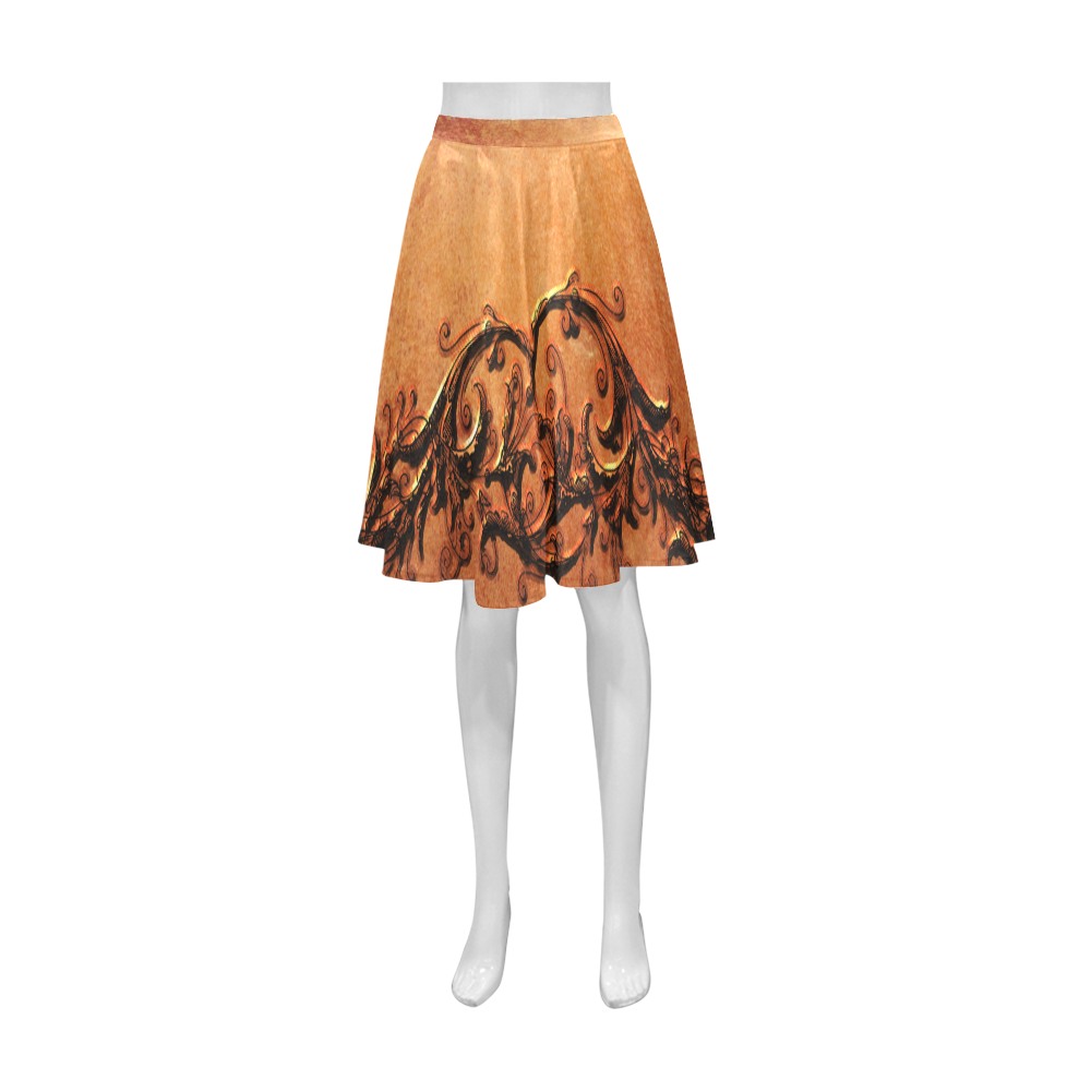 Decorative vintage design and floral elements Athena Women's Short Skirt (Model D15)