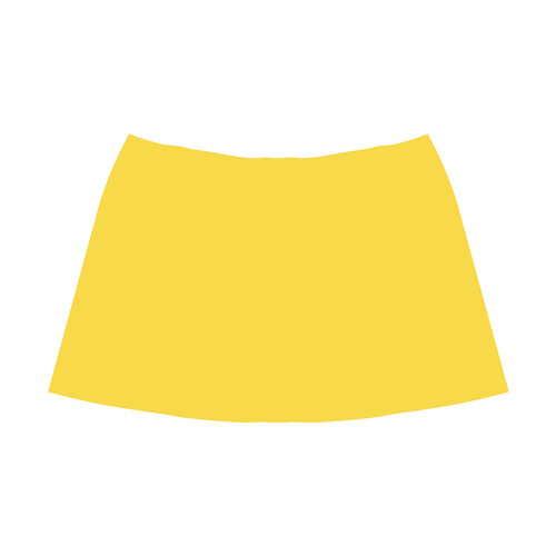 Vibrant Yellow Mnemosyne Women's Crepe Skirt (Model D16)