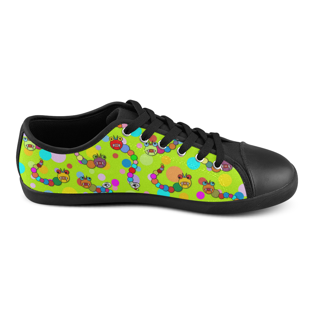 Fantastic Comic Marble Dragon and Polka Dots Canvas Shoes for Women/Large Size (Model 016)