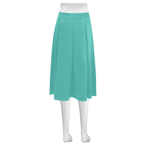 Turquoise Mnemosyne Women's Crepe Skirt (Model D16)