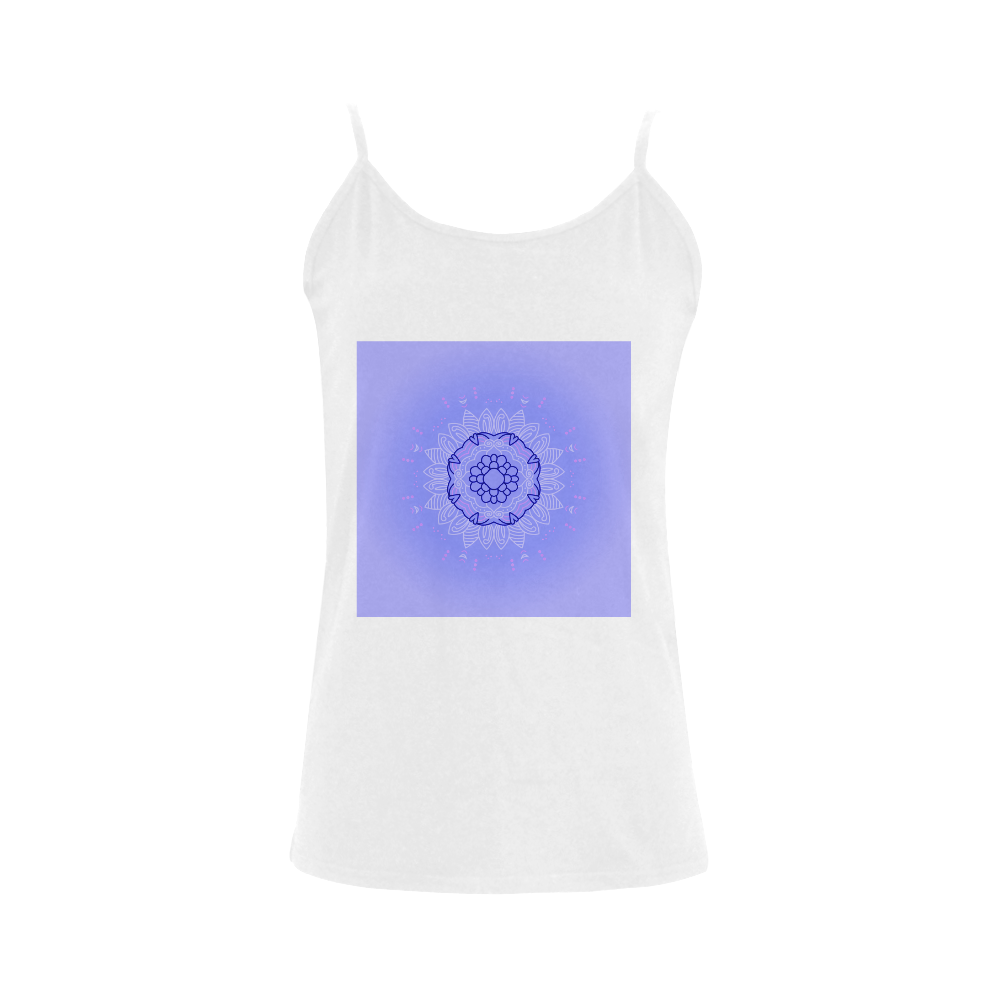 New arrival in our designers shop! Hand-drawn blue mandala art. 100 % original art. Shop Collection  Women's Spaghetti Top (USA Size) (Model T34)