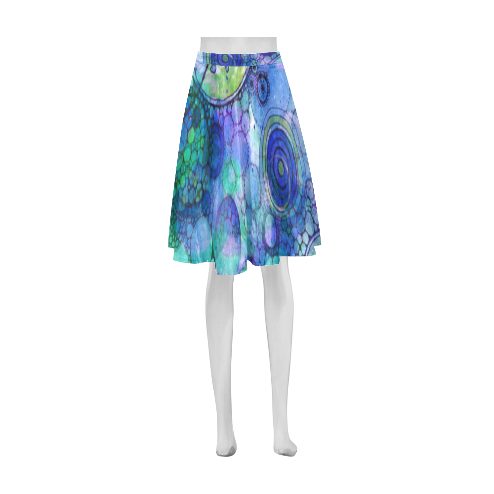 Aqua Bubbles Athena Women's Short Skirt (Model D15)
