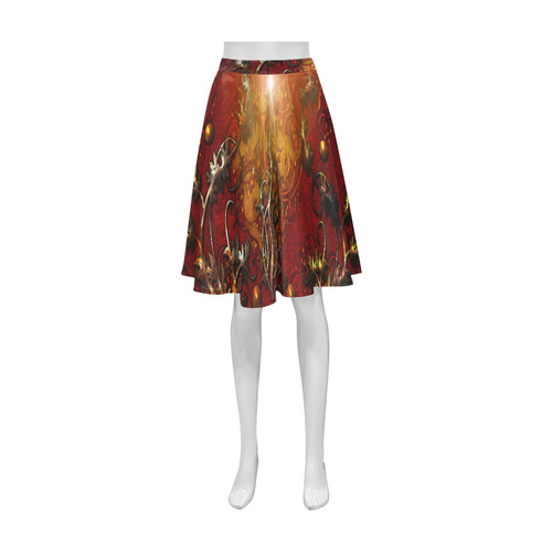 Wonderful floral design, vintage Athena Women's Short Skirt (Model D15)