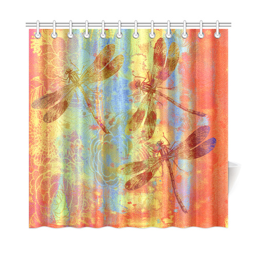 A Dragonflies QQW Shower Curtain 72"x72"