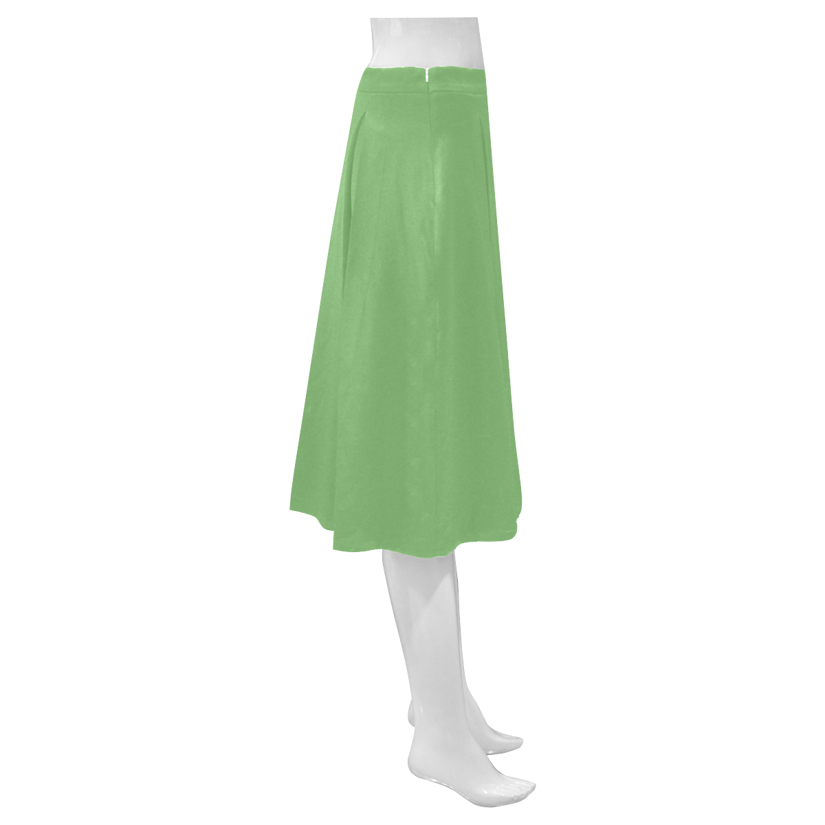 Grass Green Mnemosyne Women's Crepe Skirt (Model D16)