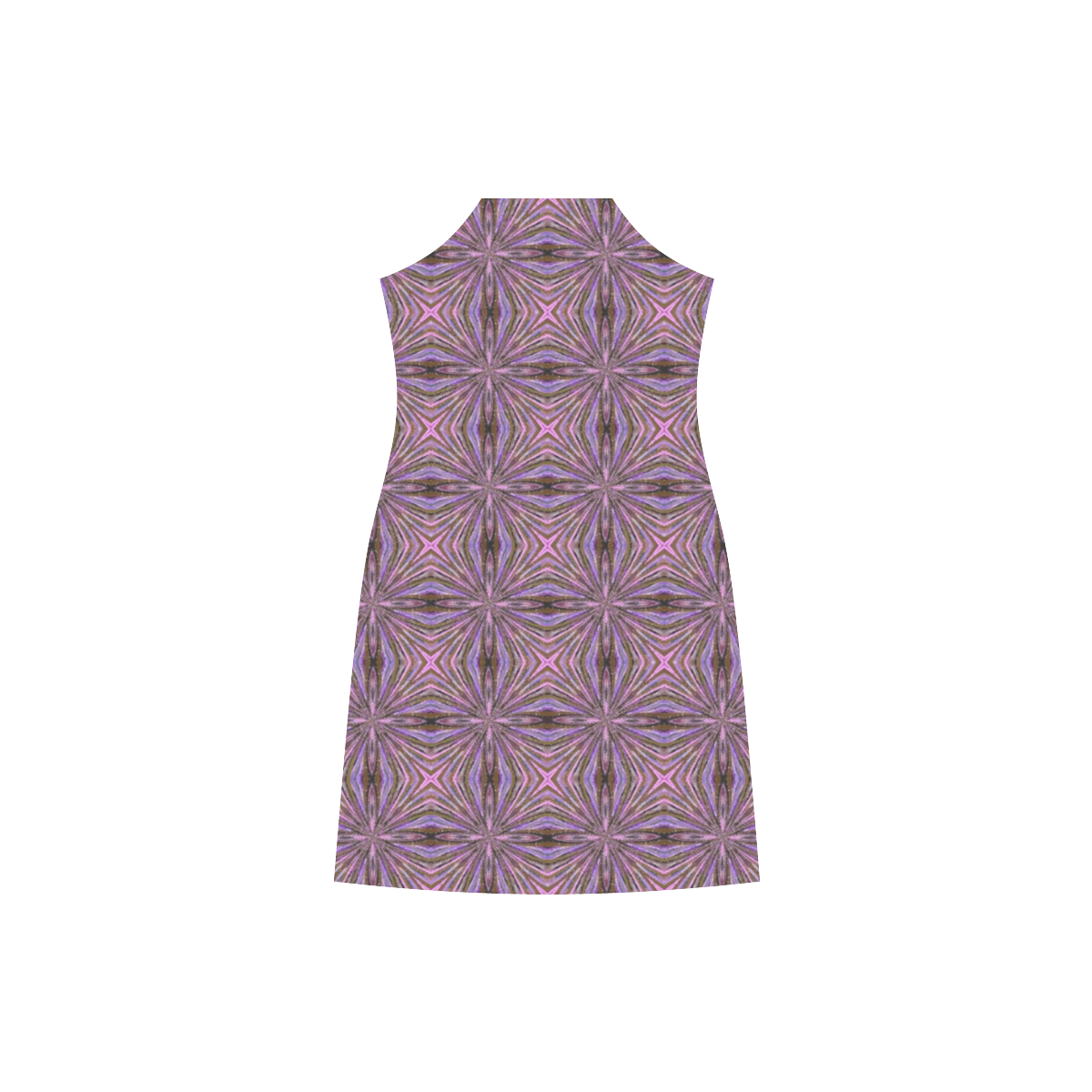 Purple and Pink V-Neck Open Fork Long Dress(Model D18)