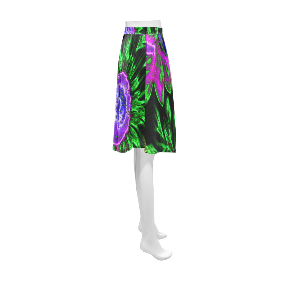 amazing neon floral 2 Athena Women's Short Skirt (Model D15)