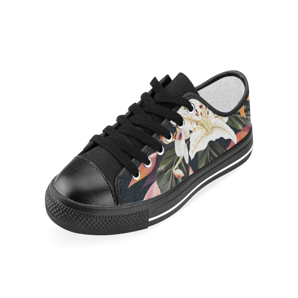 New! Exotic designers Shoes. NEW ARRIVAL IN STUDIO for 2016. Exotic art and flowers hand-drawn colle Men's Classic Canvas Shoes (Model 018)