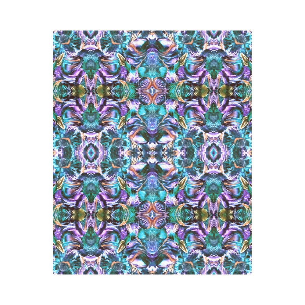 Elegant Green Purple Volklore Pattern Duvet Cover 86"x70" ( All-over-print)