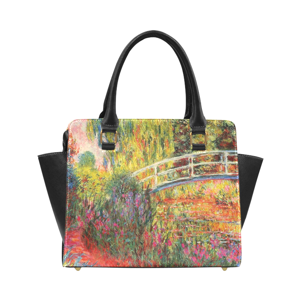 Claude Monet Japanese Bridge Floral Fine Art Classic Shoulder Handbag (Model 1653)