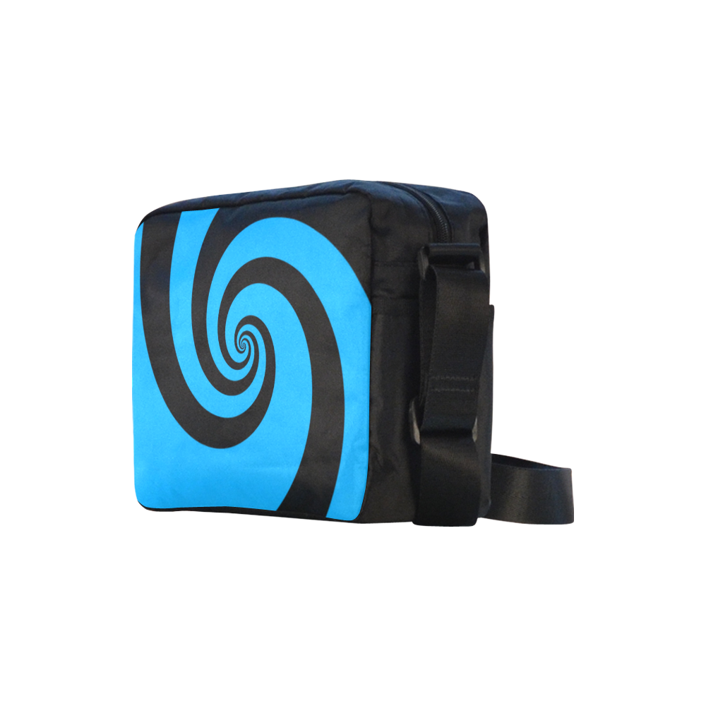 BLACK & BLUE SWIRL Classic Cross-body Nylon Bags (Model 1632)