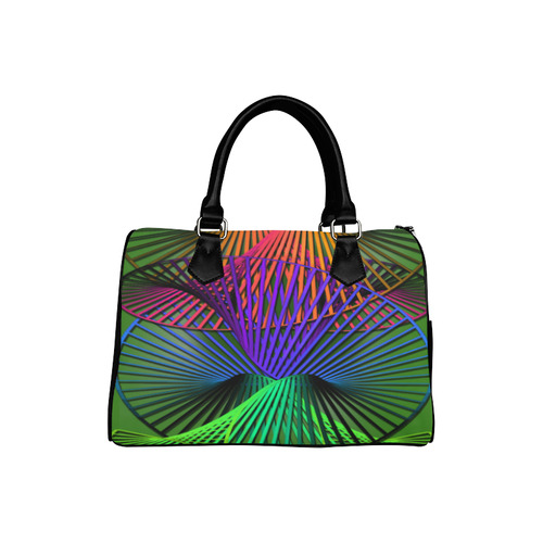 Abstract Multicolor Helix Boston Handbag (Model 1621)