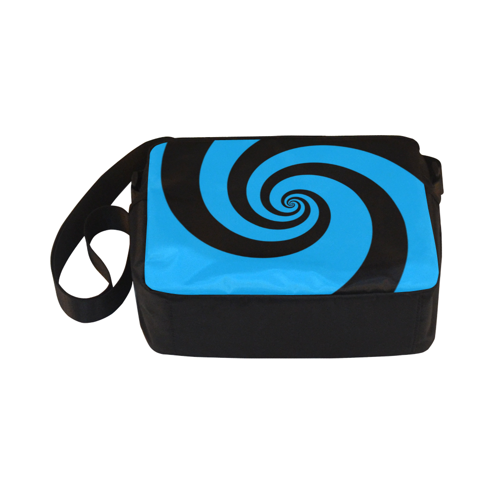 BLACK & BLUE SWIRL Classic Cross-body Nylon Bags (Model 1632)