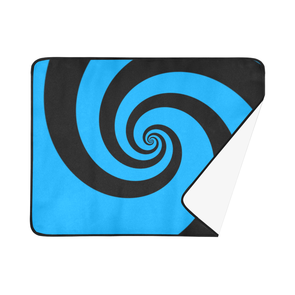 BLACK & BLUE SWIRL Beach Mat 78"x 60"