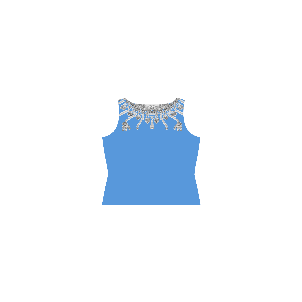 jewels Sleeveless Splicing Shift Dress(Model D17)