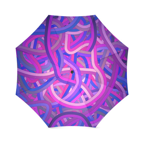 Purple Blue Tangle Foldable Umbrella (Model U01)