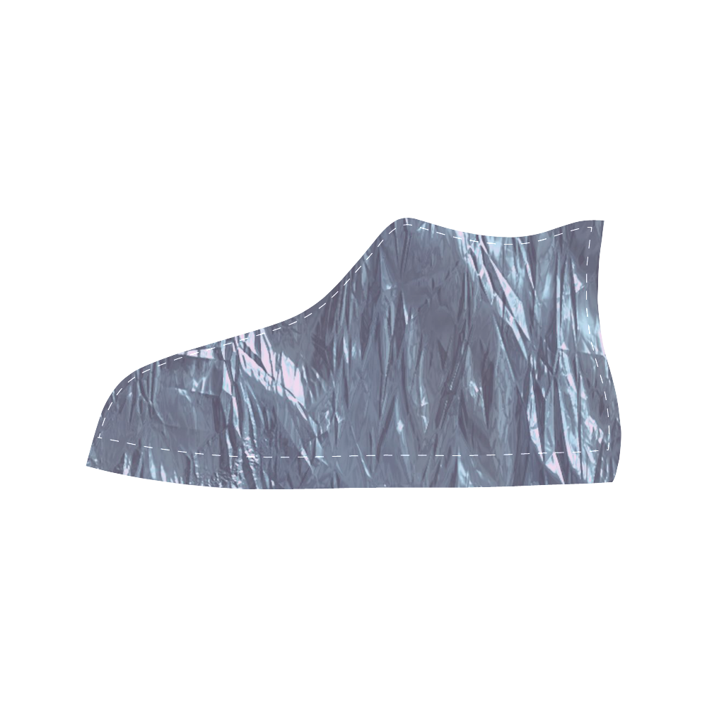 crumpled foil blue Aquila High Top Microfiber Leather Men's Shoes/Large Size (Model 032)