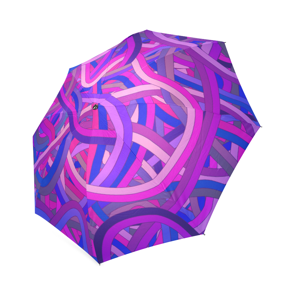Purple Blue Tangle Foldable Umbrella (Model U01)