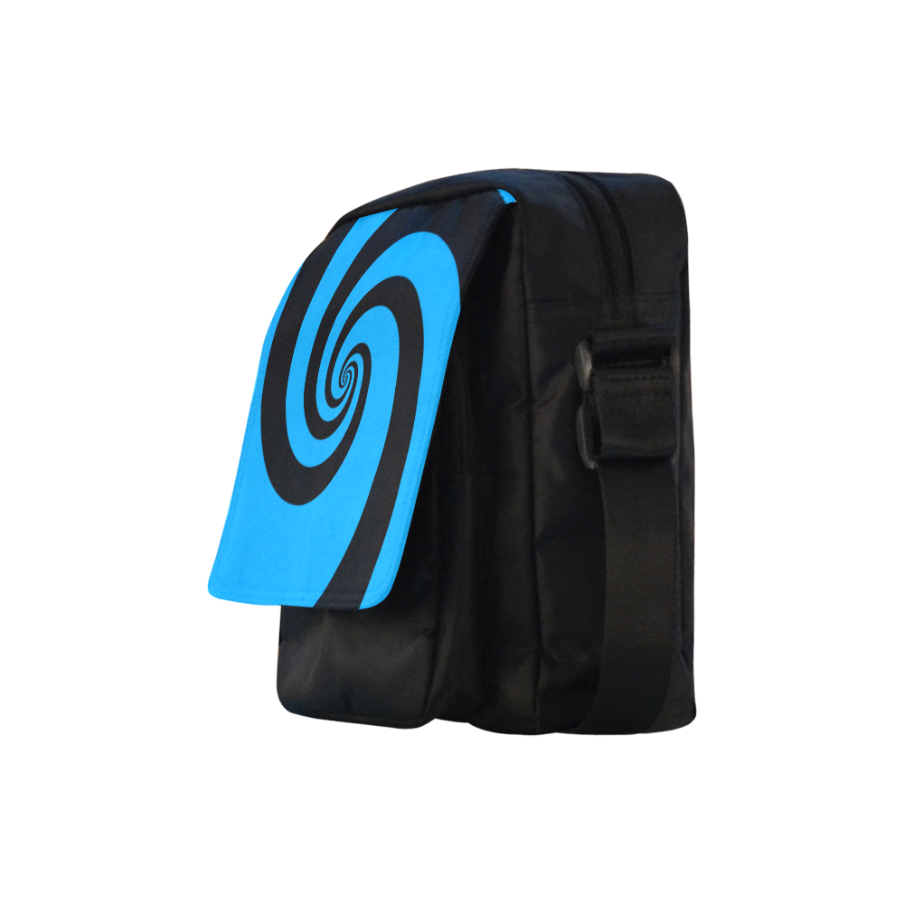 BLACK & BLUE SWIRL Crossbody Nylon Bags (Model 1633)