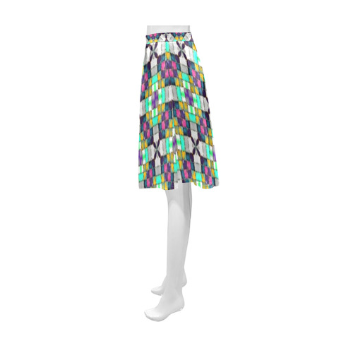 Colorful Quilt Pattern Athena Women's Short Skirt (Model D15)