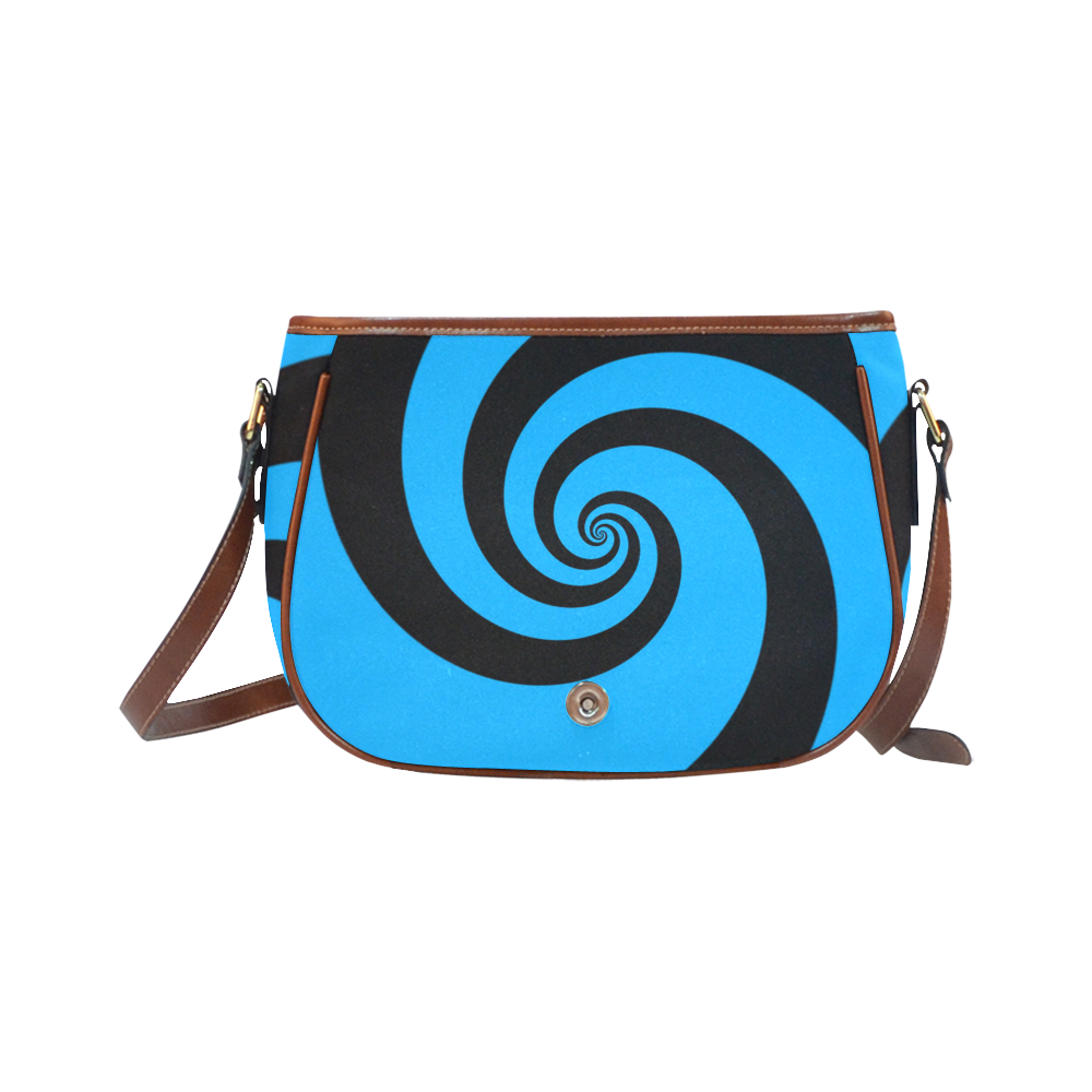 BLACK & BLUE SWIRL Saddle Bag/Small (Model 1649) Full Customization