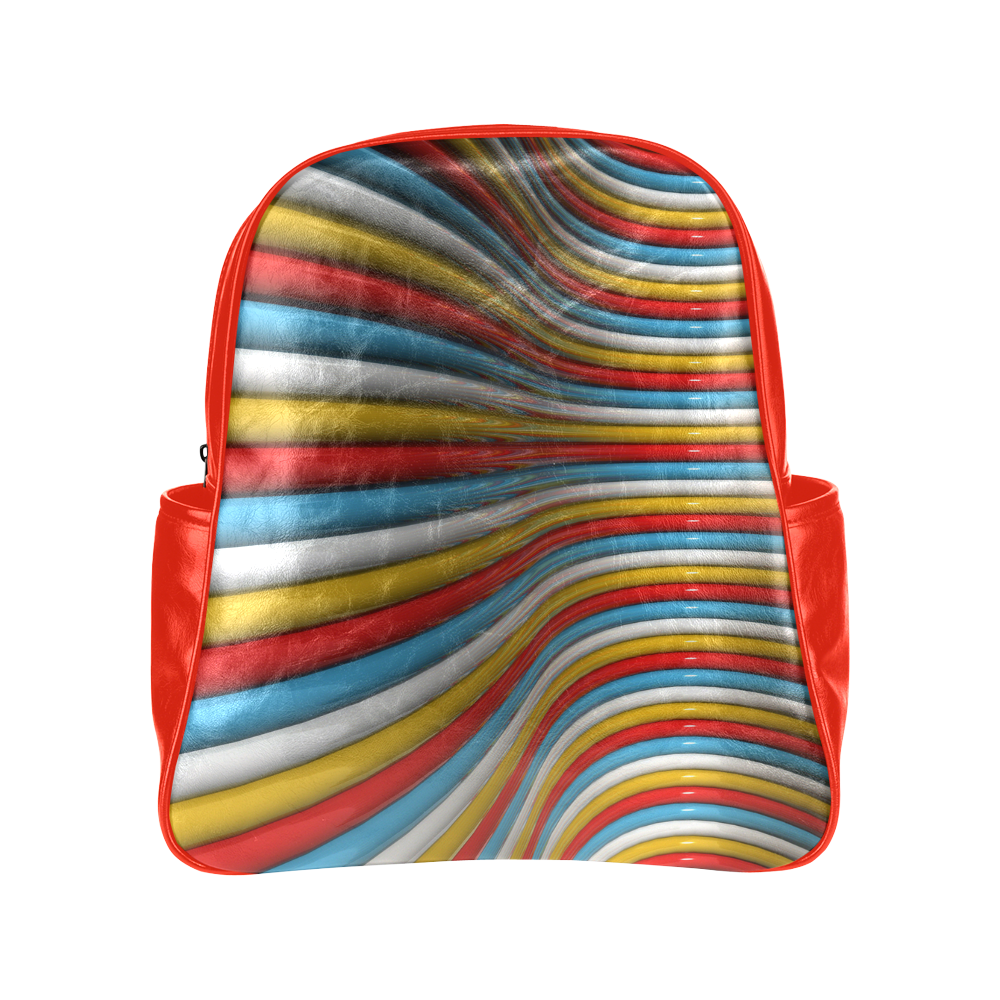 abstract plastic tubes Multi-Pockets Backpack (Model 1636)