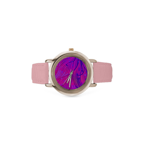 New in atelier. Luxury watches with original lily flow. New design available : purple and blue deep  Women's Rose Gold Leather Strap Watch(Model 201)