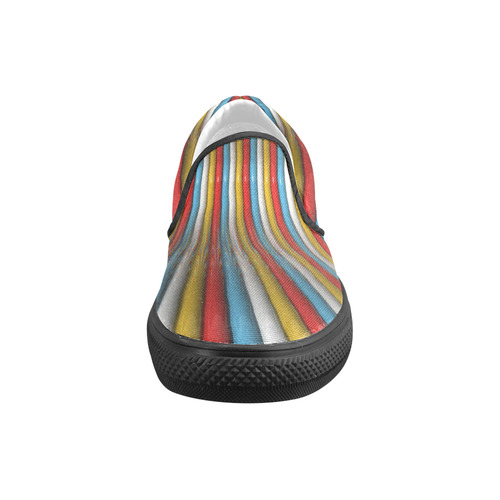 abstract plastic tubes Slip-on Canvas Shoes for Men/Large Size (Model 019)