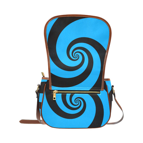 BLACK & BLUE SWIRL Saddle Bag/Large (Model 1649)