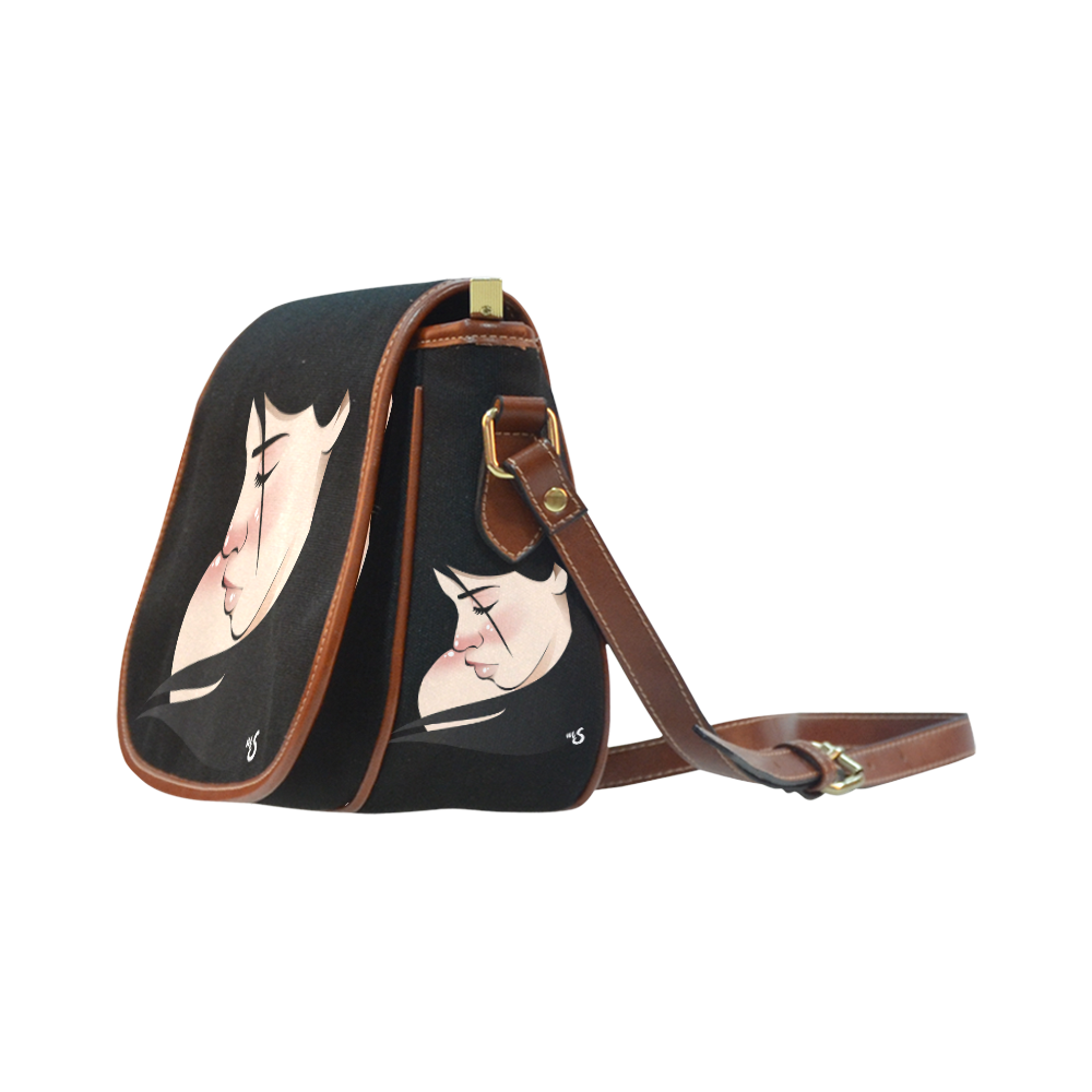 Dark Hair Beauty Saddle Bag/Large (Model 1649)