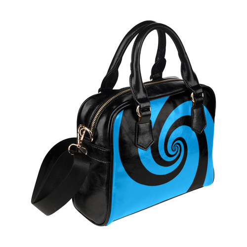 BLACK & BLUE SWIRL Shoulder Handbag (Model 1634)