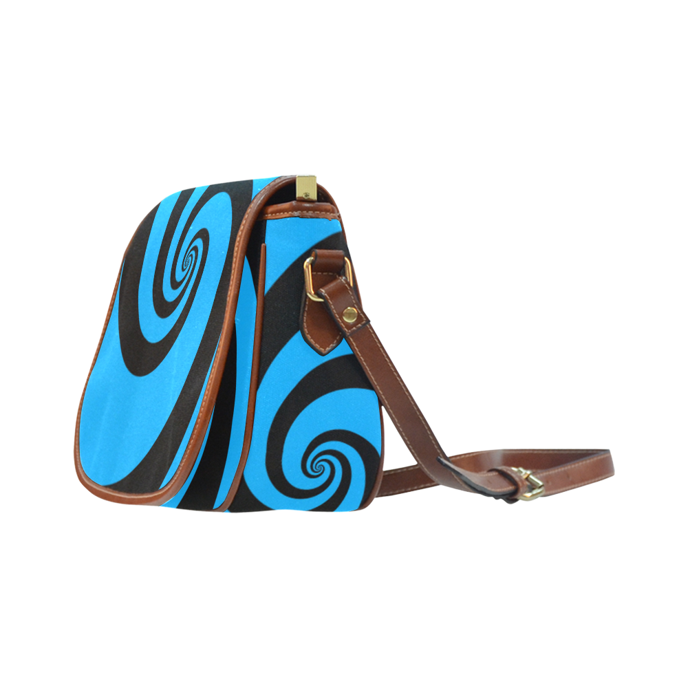 BLACK & BLUE SWIRL Saddle Bag/Small (Model 1649) Full Customization