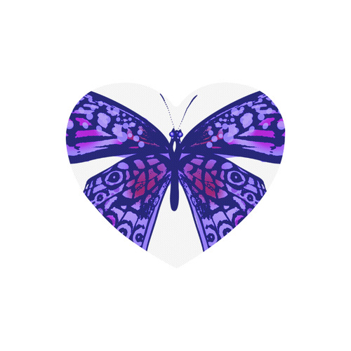 New! Original designers butterfly vintage heart-shaped Original handdrawn artistic Mousepad / White  Heart-shaped Mousepad