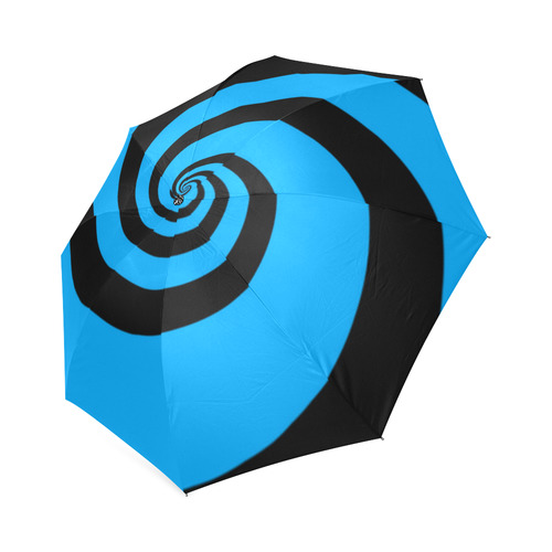 BLACK & BLUE SWIRL Foldable Umbrella (Model U01)