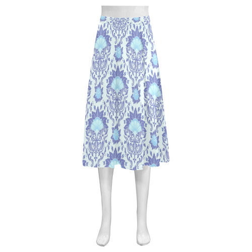 Beautiful Vintage Floral Pattern Mnemosyne Women's Crepe Skirt (Model D16)