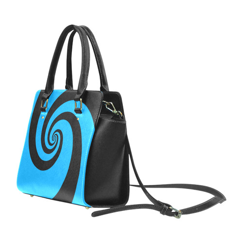 BLACK & BLUE SWIRL Classic Shoulder Handbag (Model 1653)