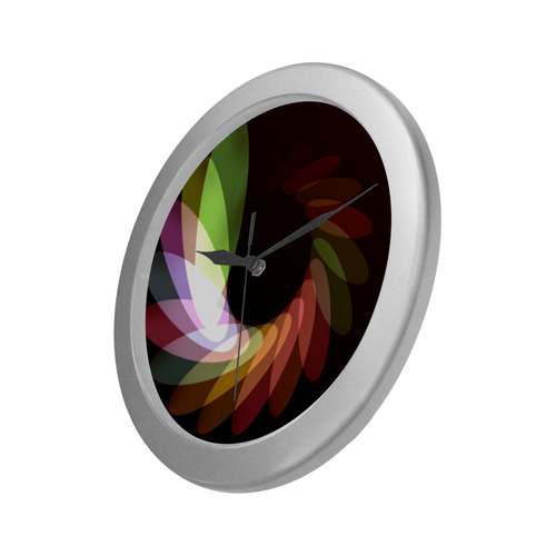 Eliptical Motion Silver Color Wall Clock