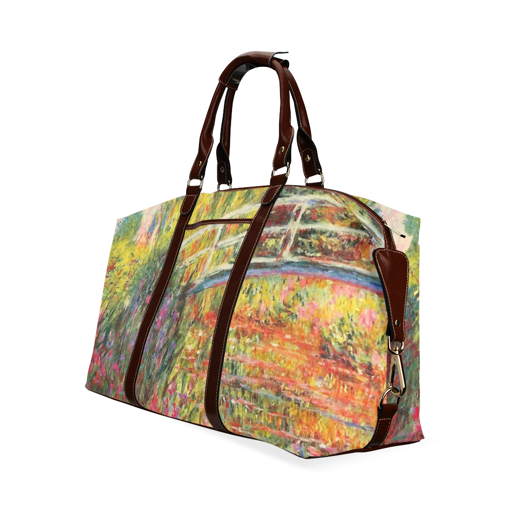 Claude Monet Japanese Bridge Floral Fine Art Classic Travel Bag (Model 1643) Remake
