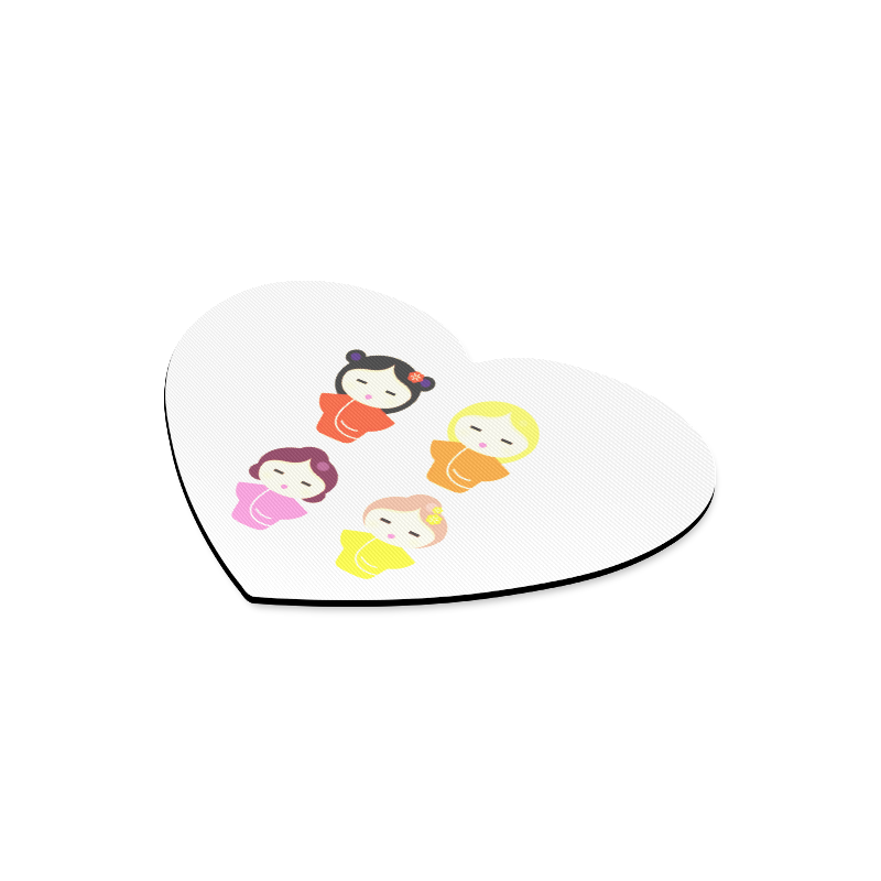 New art in Shop. Crazy geisha collection. Japan - inspired collection with hand-drawn original chara Heart-shaped Mousepad