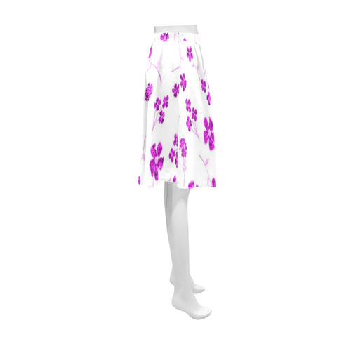 sweet shiny floral pink Athena Women's Short Skirt (Model D15)